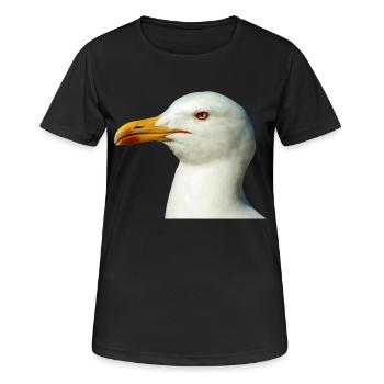 seagull moewe bird voegel tiere animal - Frauen T-Shirt atmungsaktiv - Schwarz - Vorne - AI Model Female 172 light (172cm)