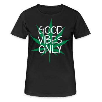 hemp leaf hemp pot stoner marijuana hashish - Women's Breathable T-Shirt - black - Front - AI Model Female 172 light (172cm)