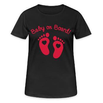 baby on board - T-shirt respirant Femme - noir - Devant - AI Model Female 172 light (172cm)