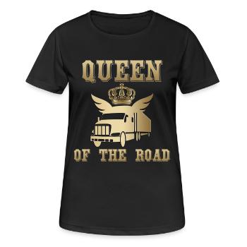 Reine de la Reine, chemin de la route! - T-shirt respirant Femme - noir - Devant - AI Model Female 172 light (172cm)