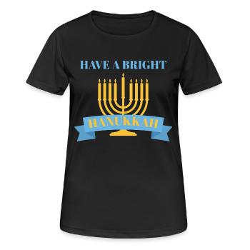 Hanukkah, Hanukkah, lights festival, gift, shirt - Women's Breathable T-Shirt - black - Front - AI Model Female 172 light (172cm)
