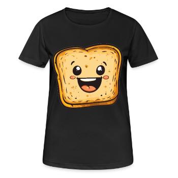 Pain grillé rieur - T-shirt respirant Femme - noir - Devant - AI Model Female 172 light (172cm)