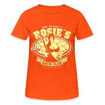 Rosies Rock Club - Frauen T-Shirt atmungsaktiv - Neonorange - Vorne - AI Model Female 172 dark (172cm)