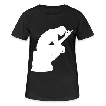 Rodins Denker - Frauen T-Shirt atmungsaktiv - Schwarz - Vorne - AI Model Female 172 light (172cm)