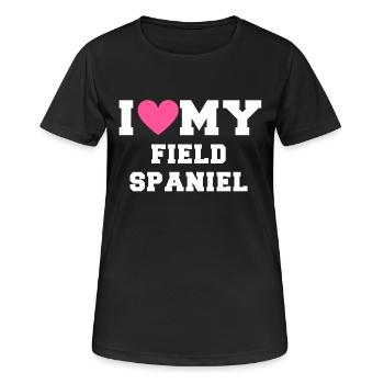 I love my I love my Field Spaniel - Frauen T-Shirt atmungsaktiv - Schwarz - Vorne - AI Model Female 172 light (172cm)