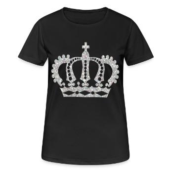 krone crown koenig king castle schloss tower burg2 - Frauen T-Shirt atmungsaktiv - Schwarz - Vorne - AI Model Female 172 light (172cm)
