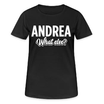 ANDREA what else - Frauen T-Shirt atmungsaktiv - Schwarz - Vorne - AI Model Female 172 light (172cm)