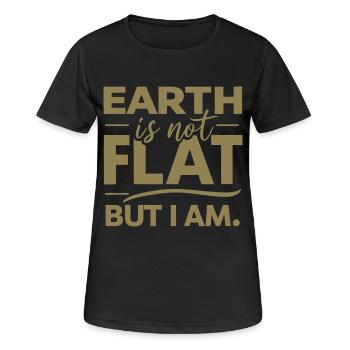 Satire Terre plate Blagues ironiques - T-shirt respirant Femme - noir - Devant - AI Model Female 172 light (172cm)