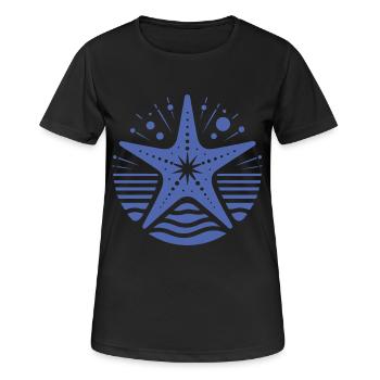 variation 28901Seestern Meerestier Salzwasser Aqua - Frauen T-Shirt atmungsaktiv - Schwarz - Vorne - AI Model Female 172 light (172cm)