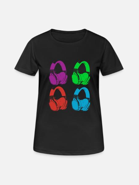 Headphone - Women's Breathable T-Shirt - black