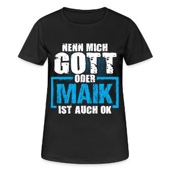MAIK - ok - Frauen T-Shirt atmungsaktiv - Schwarz - Vorne - AI Model Female 172 light (172cm)