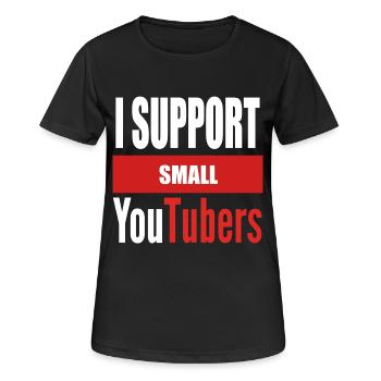Ich unterstütze kleine Youtubers WHT PNG - Frauen T-Shirt atmungsaktiv - Schwarz - Vorne - AI Model Female 172 light (172cm)