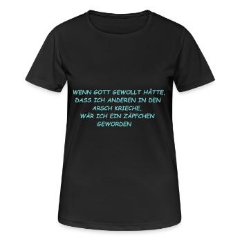 Wenn Gott gewollt hätte, wäre ich ein Zäpfchen ... - Frauen T-Shirt atmungsaktiv - Schwarz - Vorne - AI Model Female 172 light (172cm)