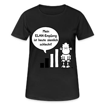 Sheepworld - Elan Empfang - Frauen T-Shirt atmungsaktiv - Schwarz - Vorne - AI Model Female 172 light (172cm)