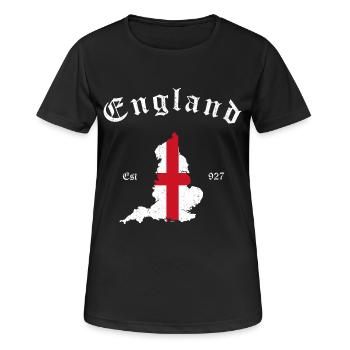 England Map - Frauen T-Shirt atmungsaktiv - Schwarz - Vorne - AI Model Female 172 light (172cm)