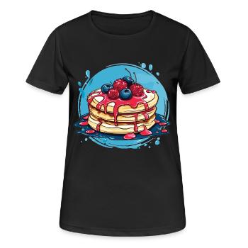 Crêpes aux baies - T-shirt respirant Femme - noir - Devant - AI Model Female 172 light (172cm)