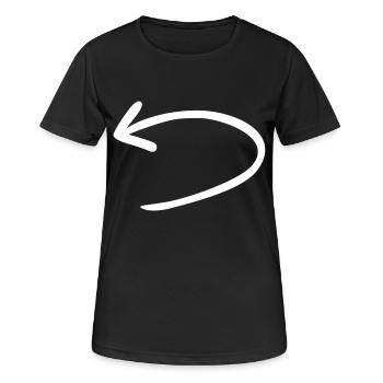 Pfeil zurück umgekehrt - Frauen T-Shirt atmungsaktiv - Schwarz - Vorne - AI Model Female 172 light (172cm)