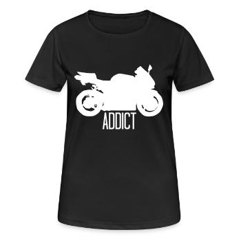 Addict Geschenk Superbike SBK Motorrad shirt - Frauen T-Shirt atmungsaktiv - Schwarz - Vorne - AI Model Female 172 light (172cm)