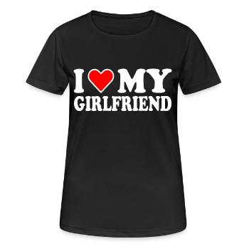 I love my girlfriend - Women's Breathable T-Shirt - black - Front - AI Model Female 172 light (172cm)