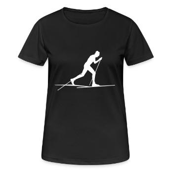 Pistes de ski de fond de ski de fond - T-shirt respirant Femme - noir - Devant - AI Model Female 172 light (172cm)