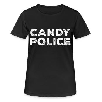 Halloween Costume Funny Candy Police Gift - Women's Breathable T-Shirt - black - Front - AI Model Female 172 light (172cm)