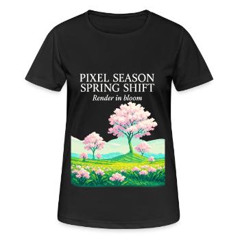 Saison des pixels : Changement de printemps - T-shirt respirant Femme - noir - Devant - AI Model Female 172 light (172cm)