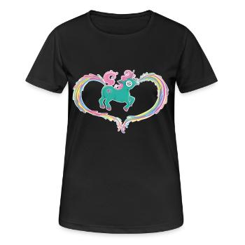 Einhorn Kotze Kacke Regenbogen - Frauen T-Shirt atmungsaktiv - Schwarz - Vorne - AI Model Female 172 light (172cm)