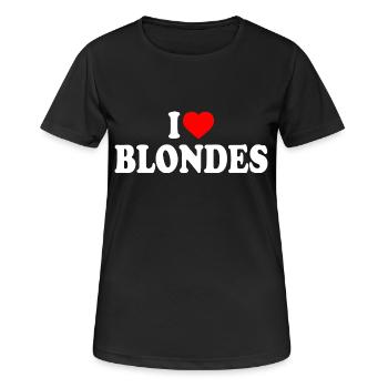 I love blondes - Frauen T-Shirt atmungsaktiv - Schwarz - Vorne - AI Model Female 172 light (172cm)