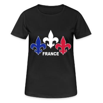 Fleurs de Lys - T-shirt respirant Femme - noir - Devant - AI Model Female 172 light (172cm)