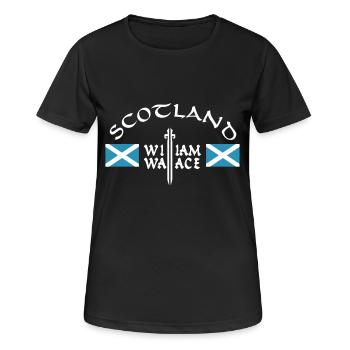 Ecosse William Wallace - T-shirt respirant Femme - noir - Devant - AI Model Female 172 light (172cm)