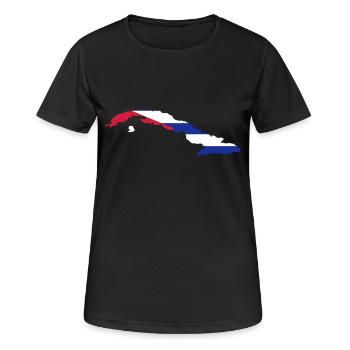 Cuba Shape Flag - Frauen T-Shirt atmungsaktiv - Schwarz - Vorne - AI Model Female 172 light (172cm)