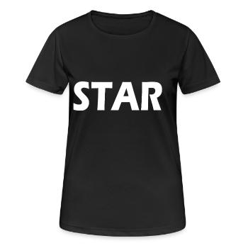 Star - Frauen T-Shirt atmungsaktiv - Schwarz - Vorne - AI Model Female 172 light (172cm)