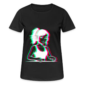 EDM - DJane - Glitch Rave Style - Women's Breathable T-Shirt - black - Front - AI Model Female 172 light (172cm)