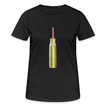 verbrecher gangster criminal gun pistole waffe bul - Frauen T-Shirt atmungsaktiv - Schwarz - Vorne - AI Model Female 172 light (172cm)