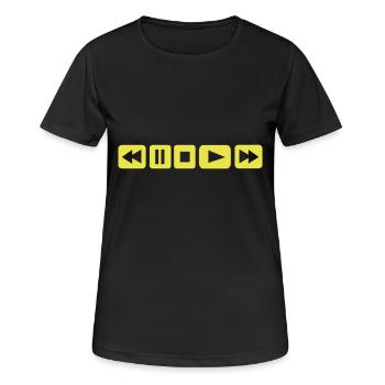 Player - Tasten - DJ - Frauen T-Shirt atmungsaktiv - Schwarz - Vorne - AI Model Female 172 light (172cm)