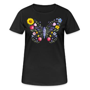Women's Floral Butterfly Silhouette - Women's Breathable T-Shirt - black - Front - AI Model Female 172 light (172cm)