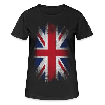 Eroded UK Flag - Frauen T-Shirt atmungsaktiv - Schwarz - Vorne - AI Model Female 172 light (172cm)