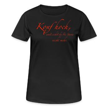 Kopf hoch - Frauen T-Shirt atmungsaktiv - Schwarz - Vorne - AI Model Female 172 light (172cm)
