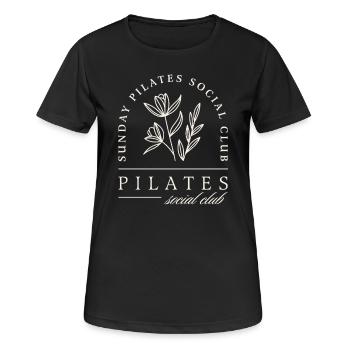 Pilates Club Studio Sonntagskurse - Frauen T-Shirt atmungsaktiv - Schwarz - Vorne - AI Model Female 172 light (172cm)