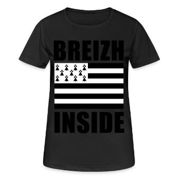 Breizh inside drapeau - T-shirt respirant Femme - noir - Devant - AI Model Female 172 light (172cm)