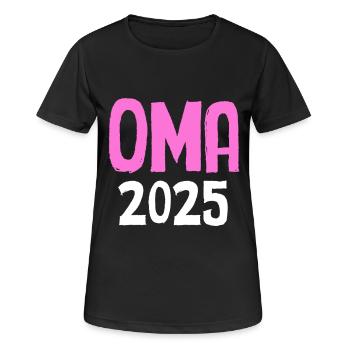 Oma 2025 - Frauen T-Shirt atmungsaktiv - Schwarz - Vorne - AI Model Female 172 light (172cm)