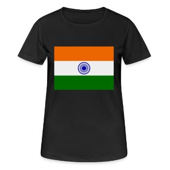 Indien-Flagge - Frauen T-Shirt atmungsaktiv - Schwarz - Vorne - AI Model Female 172 light (172cm)