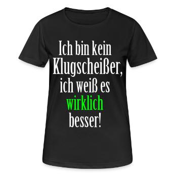 Klugscheißer - Frauen T-Shirt atmungsaktiv - Schwarz - Vorne - AI Model Female 172 light (172cm)