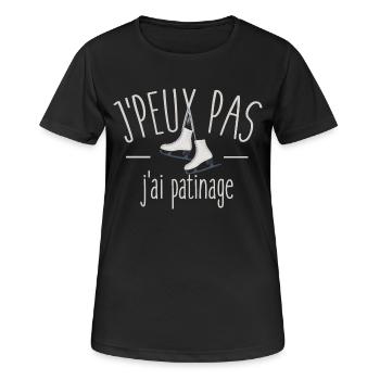 Je peux pas j'ai patinage - T-shirt respirant Femme - noir - Devant - AI Model Female 172 light (172cm)