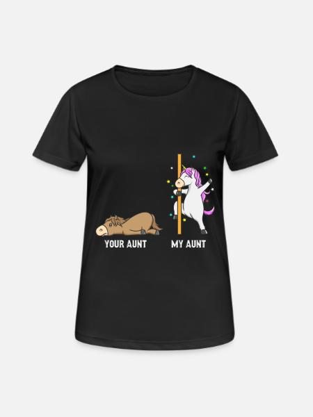 Unicorn horse your aunt my aunt gift EN - Women's Breathable T-Shirt - black