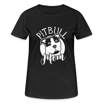 Drôle chien Pit Bull maman Pit Bull amant cadeau - T-shirt respirant Femme - noir - Devant - AI Model Female 172 light (172cm)
