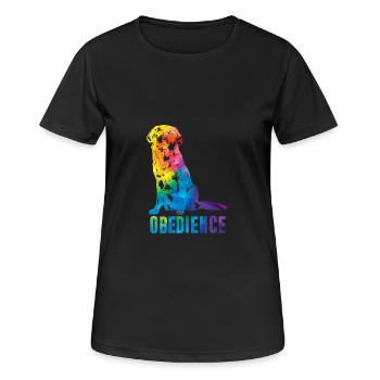 T-Shirt Retriever Obedience - T-shirt respirant Femme - noir - Devant - AI Model Female 172 light (172cm)