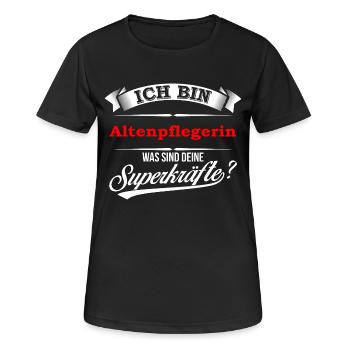 Altenpflegerin Pflegerin Krankenpflegerin - Frauen T-Shirt atmungsaktiv - Schwarz - Vorne - AI Model Female 172 light (172cm)