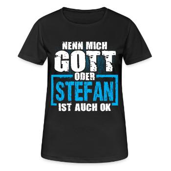 STEFAN - ok - Frauen T-Shirt atmungsaktiv - Schwarz - Vorne - AI Model Female 172 light (172cm)