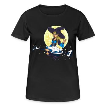Witch cleaning company cleaning lady gift - Women's Breathable T-Shirt - black - Front - AI Model Female 172 light (172cm)